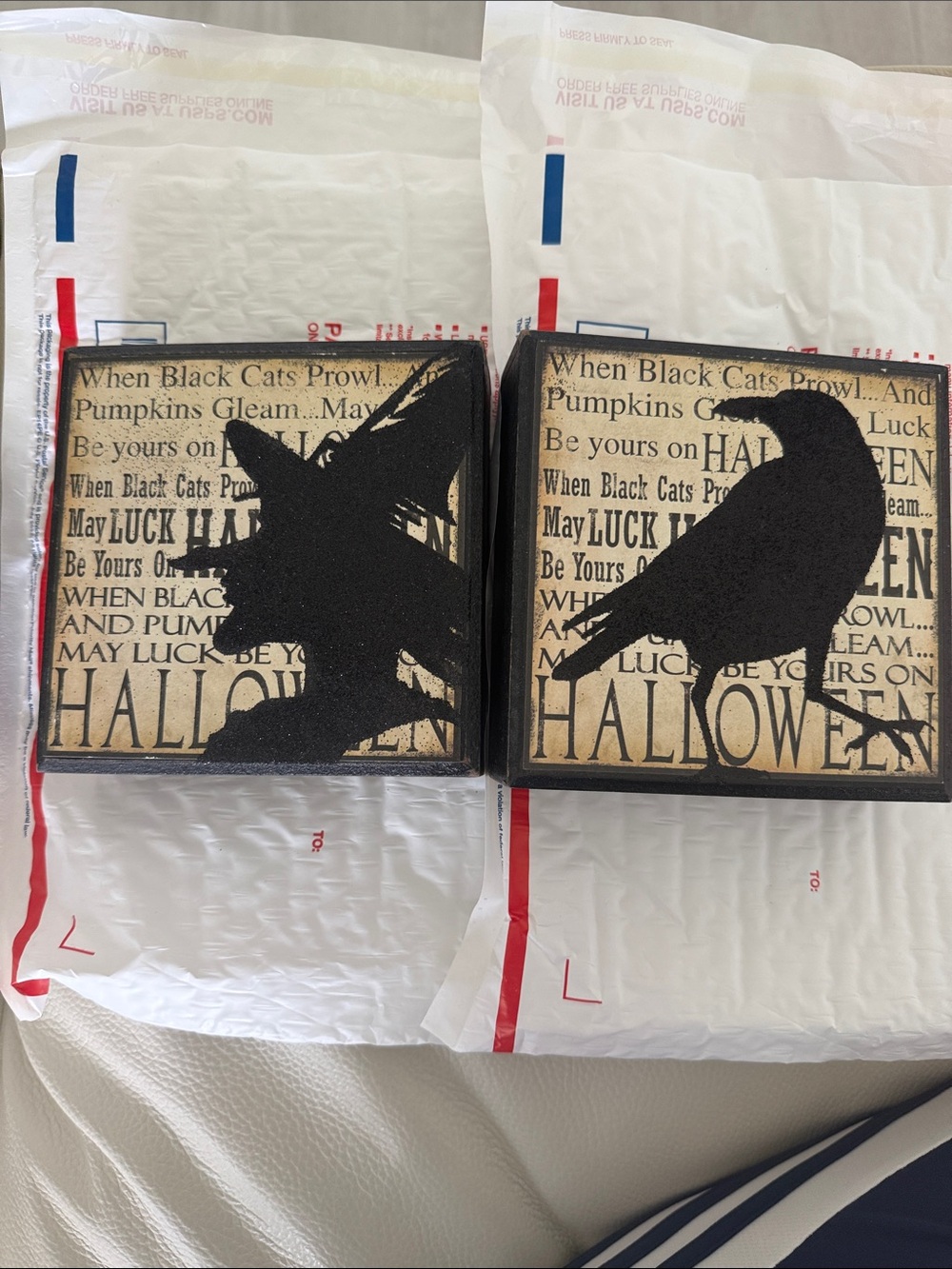Ashland Black Witch and Crow Halloween Plaques